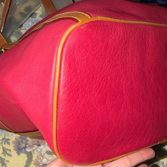 Dooney & Bourke Red and Tan Leather Tote - Picture 8 of 13